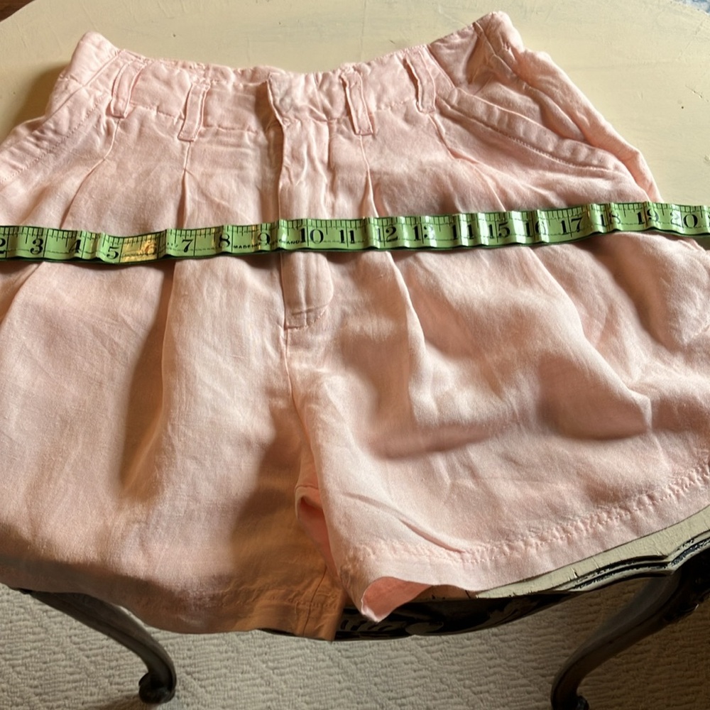 Free People Calla pleated high waist linen blend 4” shorts NWT 0 - Picture 12 of 13